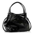 Patent Check Embossed Small Bilmore Tote Black