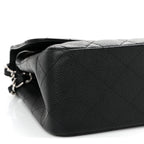 Caviar Quilted Jumbo Double Flap Black