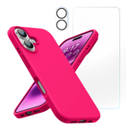 Entronix Bundle Compatible with iPhone 17 - Liquid Silicone Case, 1 Clear Screen Protector & 1 Camera Lens Protector
