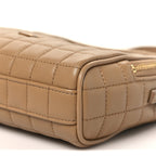 Lambskin Carre Quilted Cassandre Mini Camera Bag Natural Tan