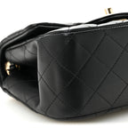 Lambskin Quilted Mini Square Flap Black