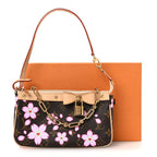 LV X TM Monogram Cherry Blossom Pochette Accessories Sakura Brown