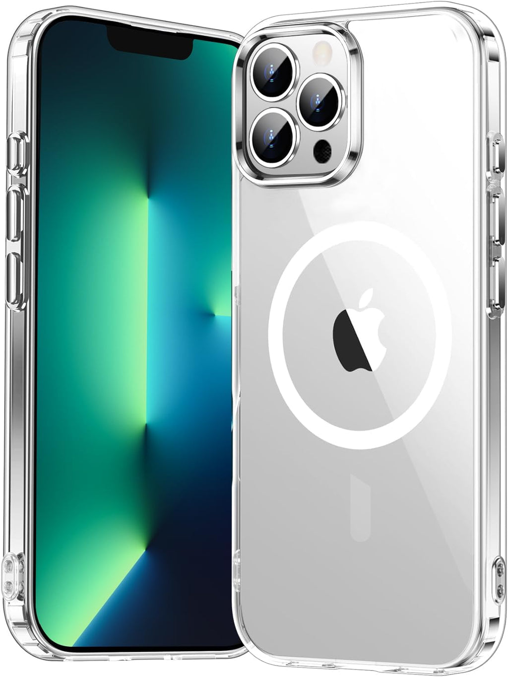 Entronix [Magnetic] Case Compatible with iPhone 13 Pro Max - [Hard Back] Thick Clear