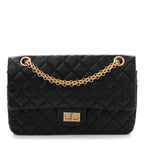 Aged Calfskin Quilted 2.55 Reissue 225 Flap Black