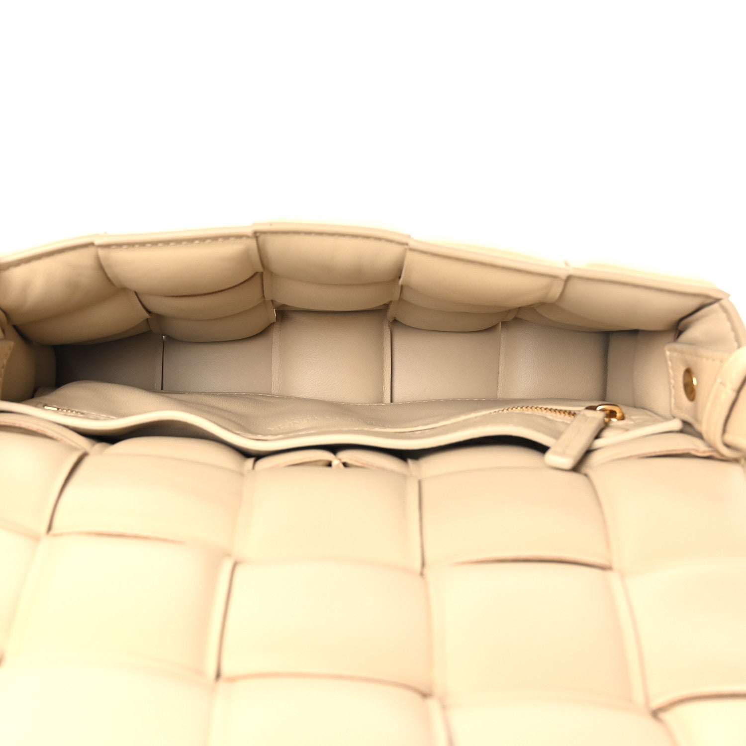 Nappa Maxi Intreccio Padded Cassette Crossbody Bag Porridge