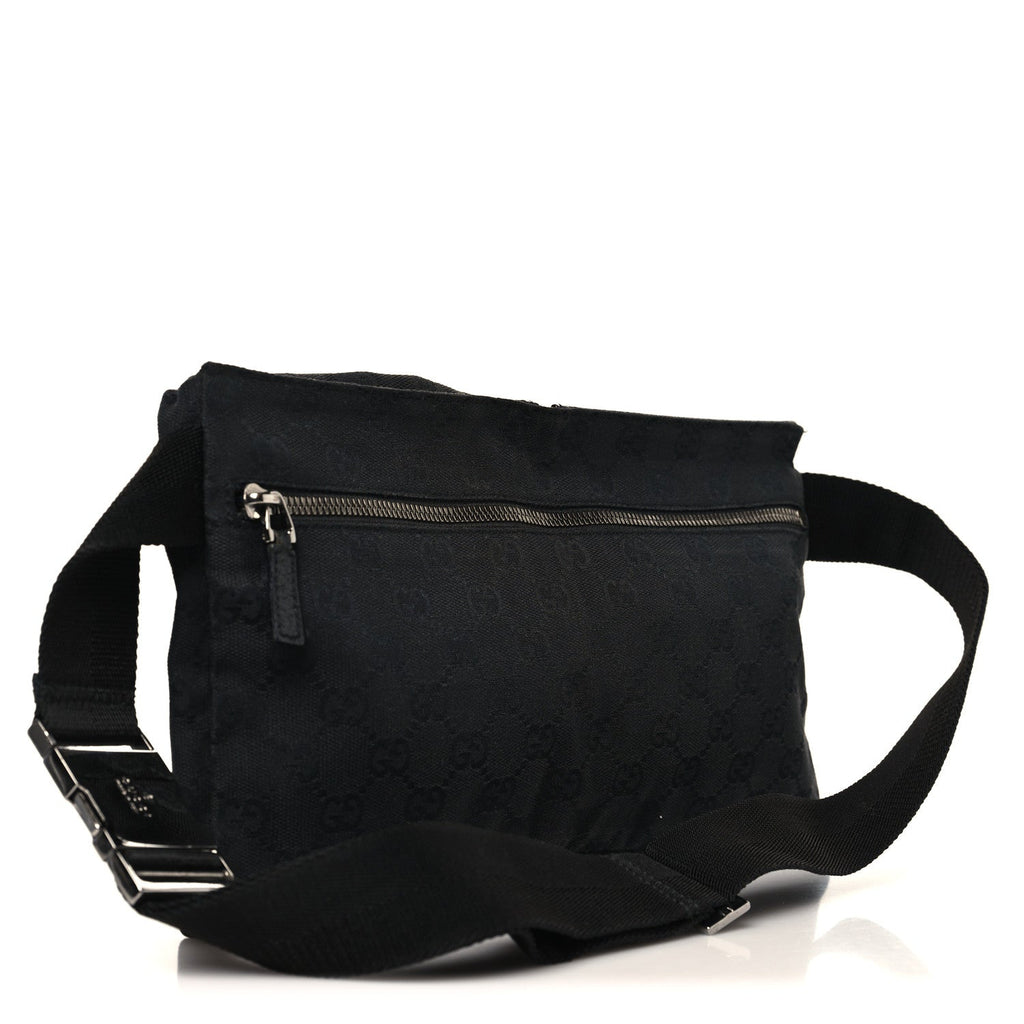 GG Monogram Double Pocket Belt Bag Black