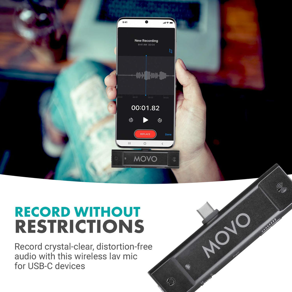 Movo EDGE-UC-DUO Dual Wireless Lavalier for USB-C