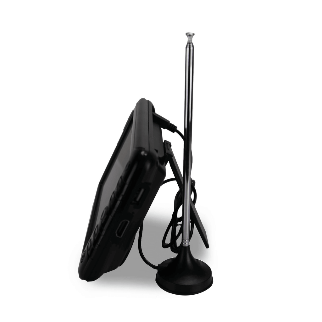Portable 7" TV and Digital Multimedia Player with Built-In Battery and DC Car Cord