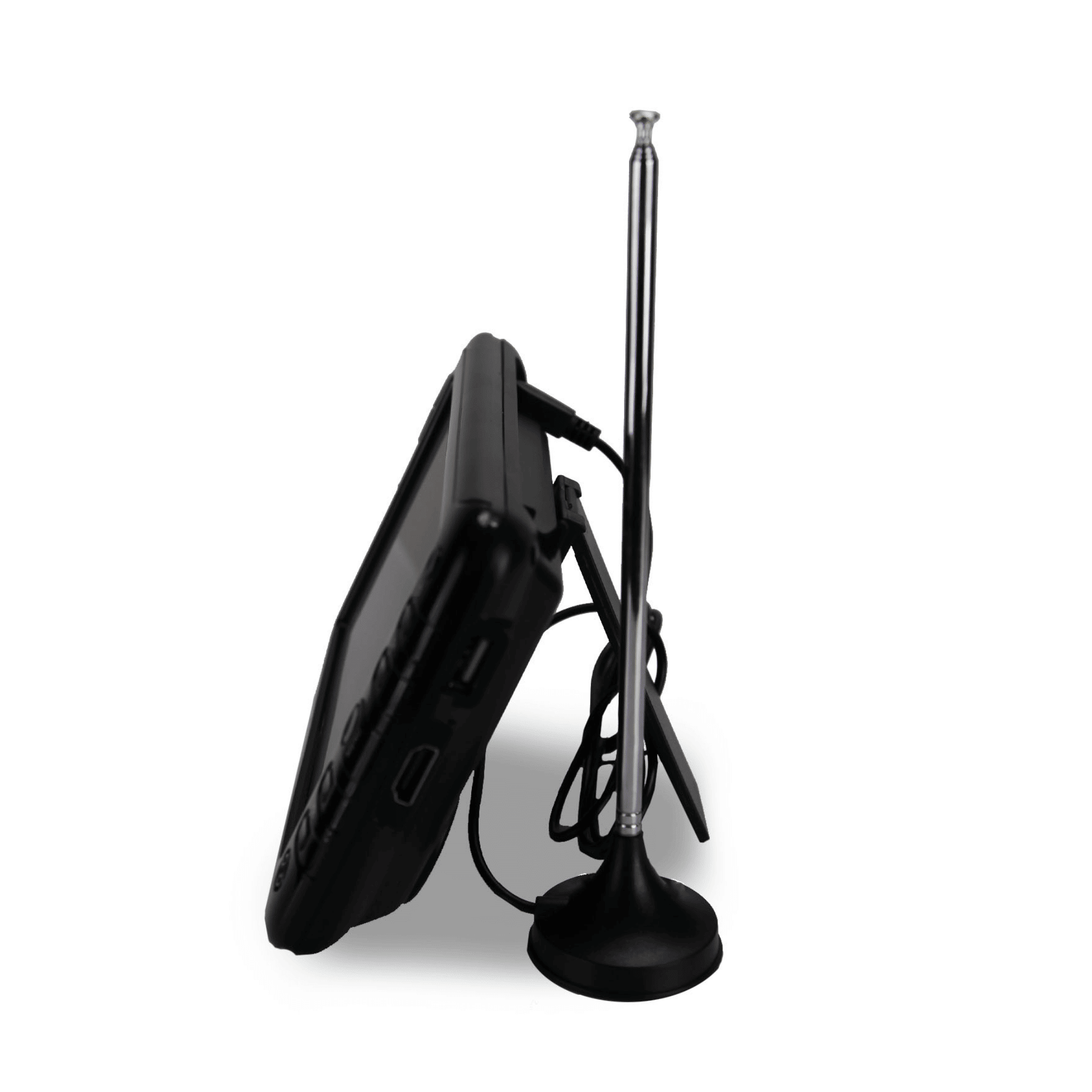 Portable 7" TV and Digital Multimedia Player with Built-In Battery and DC Car Cord