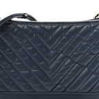 Aged Calfskin Chevron Quilted Medium Gabrielle Hobo Blue