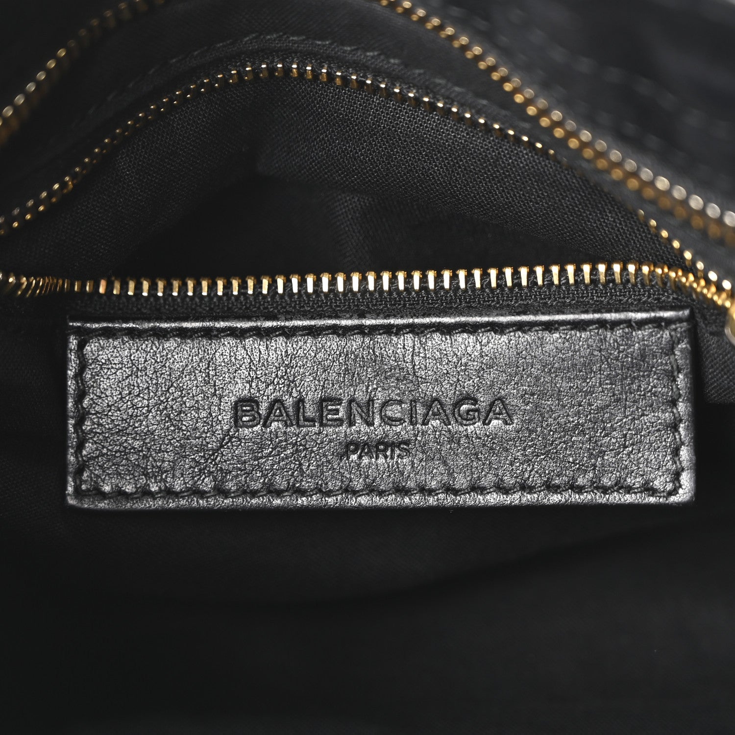 Baby Daim Suede Gold Metallic Edge Hardware Mini City Black