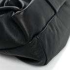 Lambskin Rose Clutch Black