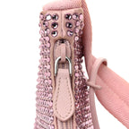Satin Crystal Mini Re-Edition 2000 Bag Alabastro