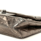 Aged Calfskin Quilted 2.55 Reissue Mini Flap Dark Silver