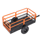 Garden Utility Trailer, 22 Cu. Ft. & 1600lbs, ATV UTV Trailer, Tow Behind Steel Dump Trailers, Removable Rear Panel, Heavy Duty Pull Behind Yard Trailers for Lawn Mower Tractor Garden Waste