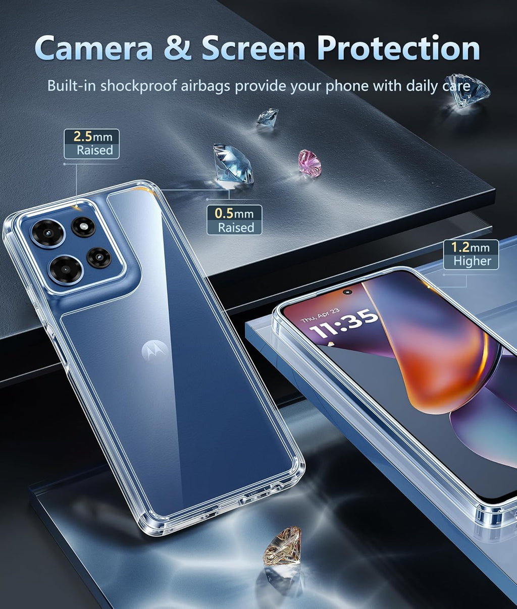 Entronix Case Compatible with Moto G 5G 2025 - [Hard Back] Clear Cover