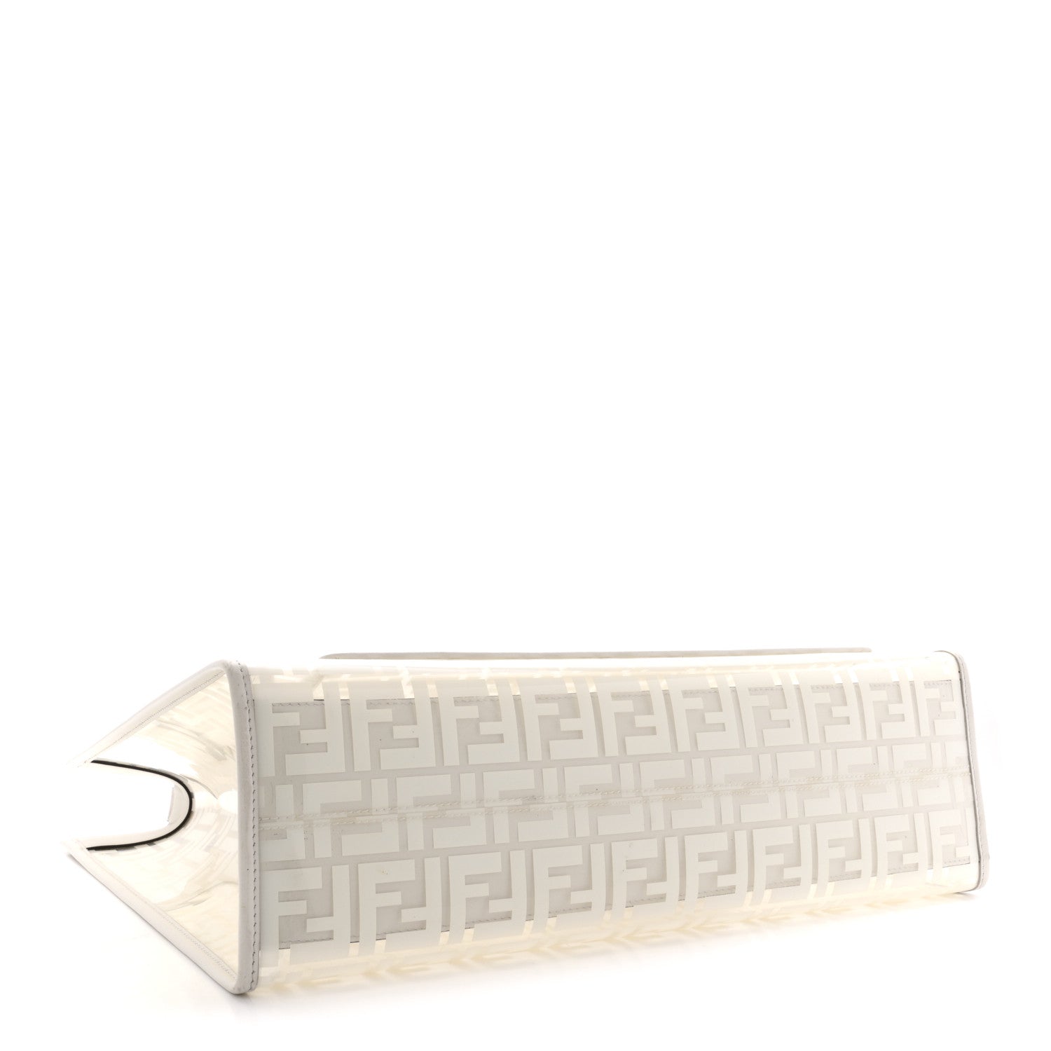 TPU FF Vitello Century Plexiglass Medium Runaway Shopper Tote White