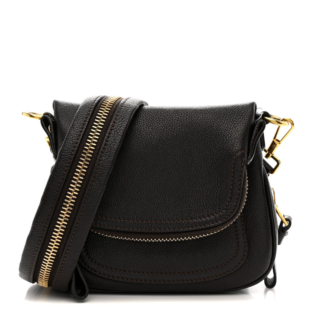 Calfskin Mini Jennifer Crossbody Bag Brown