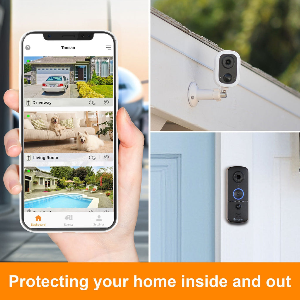 Toucan Wireless Security Camera S4 and Wireless Video Doorbell V3 Bundle
