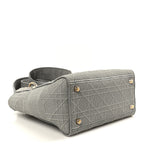 Canvas Embroidered Cannage Medium Lady D-Lite Gray