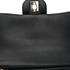 Lambskin Quilted Mini Top Handle Rectangular Flap Black