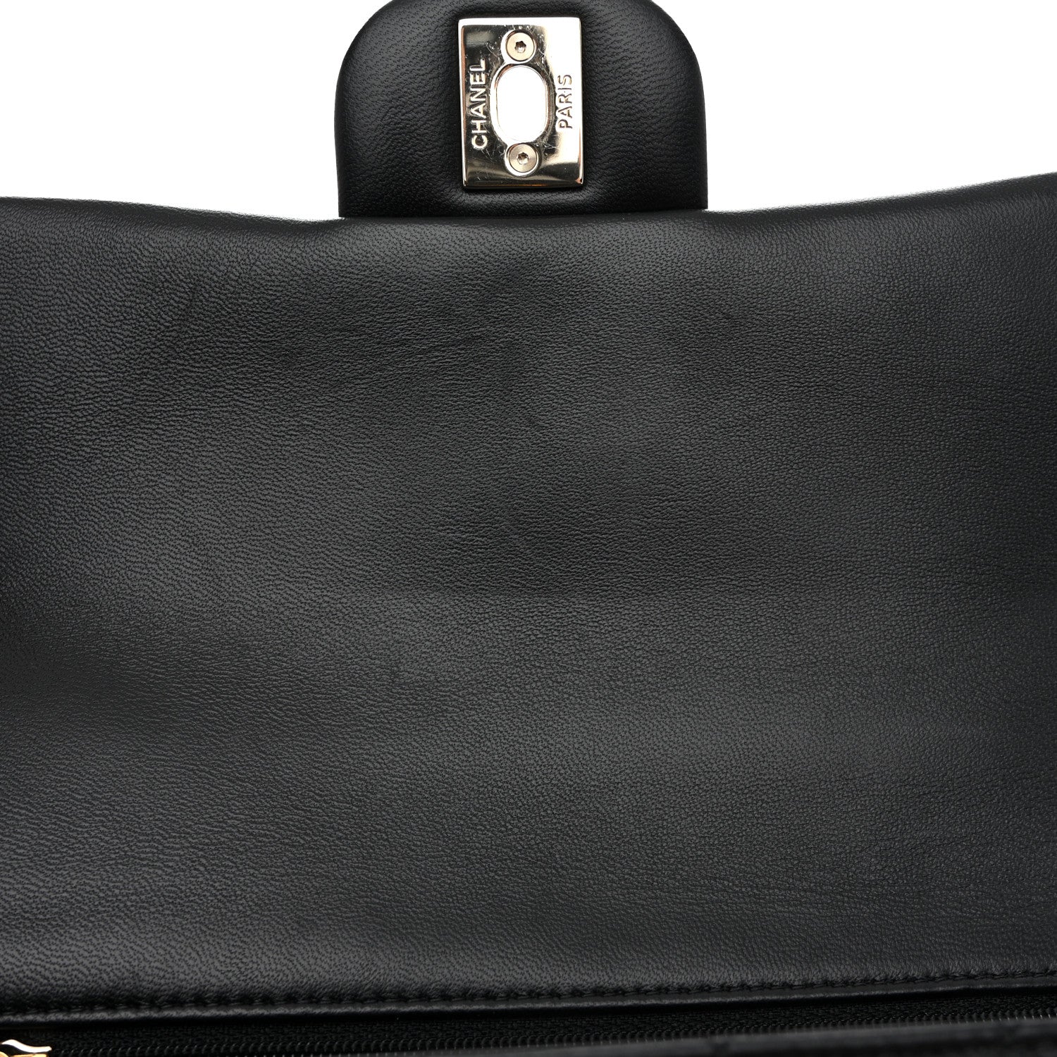 Lambskin Quilted Mini Top Handle Rectangular Flap Black