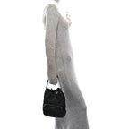 Saffiano Tessuto Nylon Mini Bucket Crossbody Bag Black