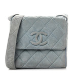 Suede Small Messenger Flap Light Blue