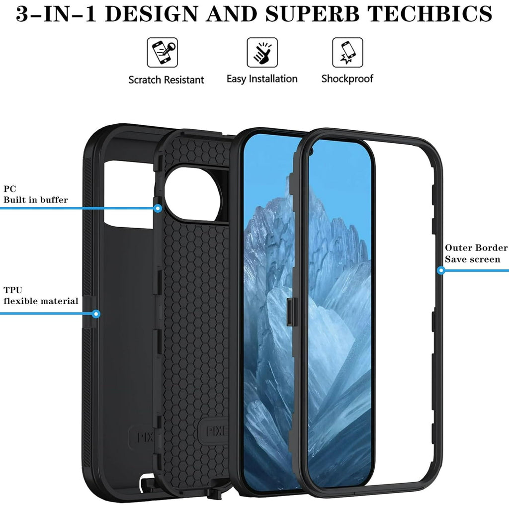 Entronix Case Compatible with Pixel 9 Pro XL - Triple-Layer Heavy Duty Protection