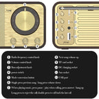 Wooden Bluetooth-Compatible 5.0 Speaker Retro Classic Soundbox Stereo Surround Super Bass Subwoofer AUX FM Radio For Computer PC