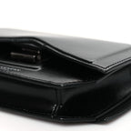 Calfskin Bow Cut Chain Wallet Black