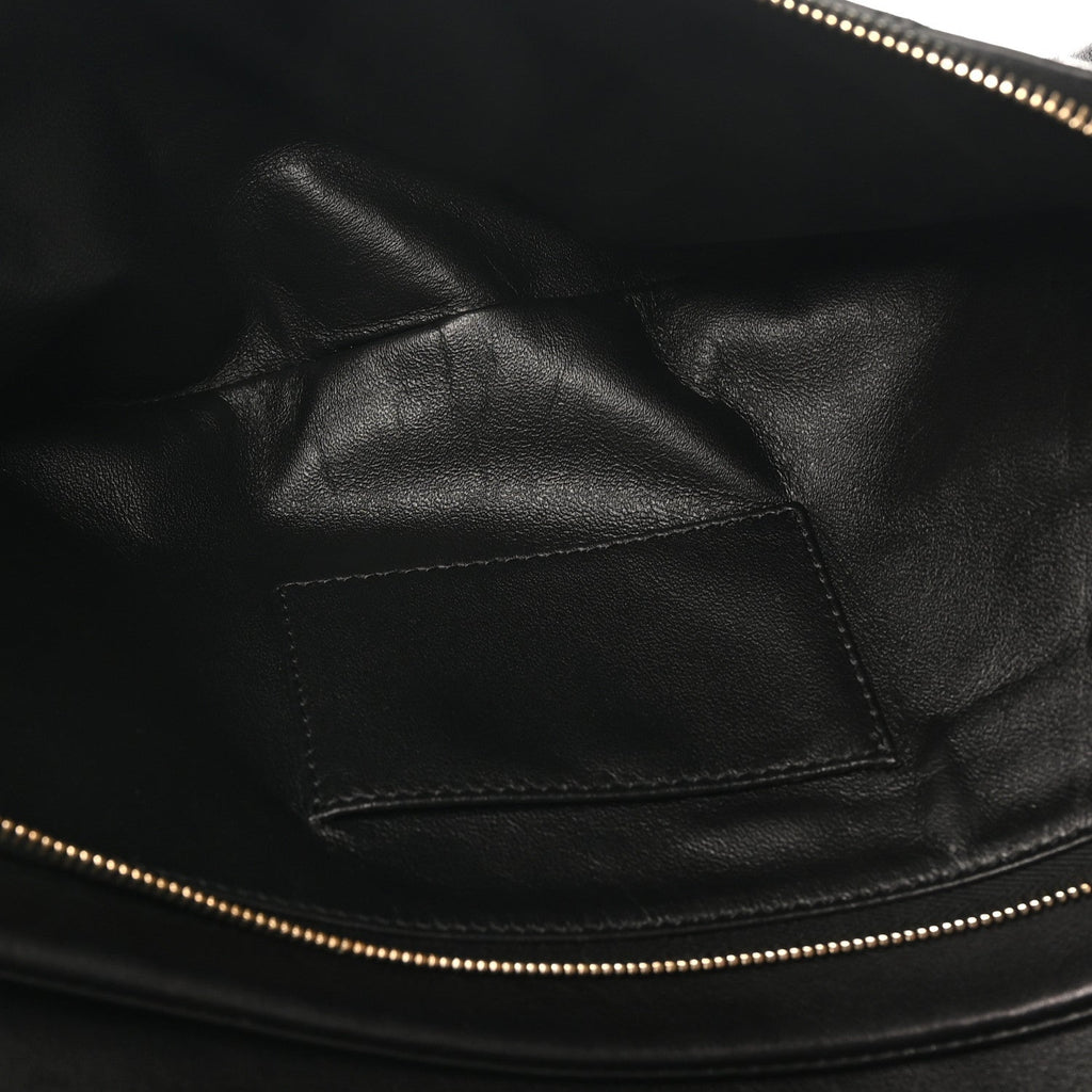 Calfskin Stitched Thin City Clutch Black