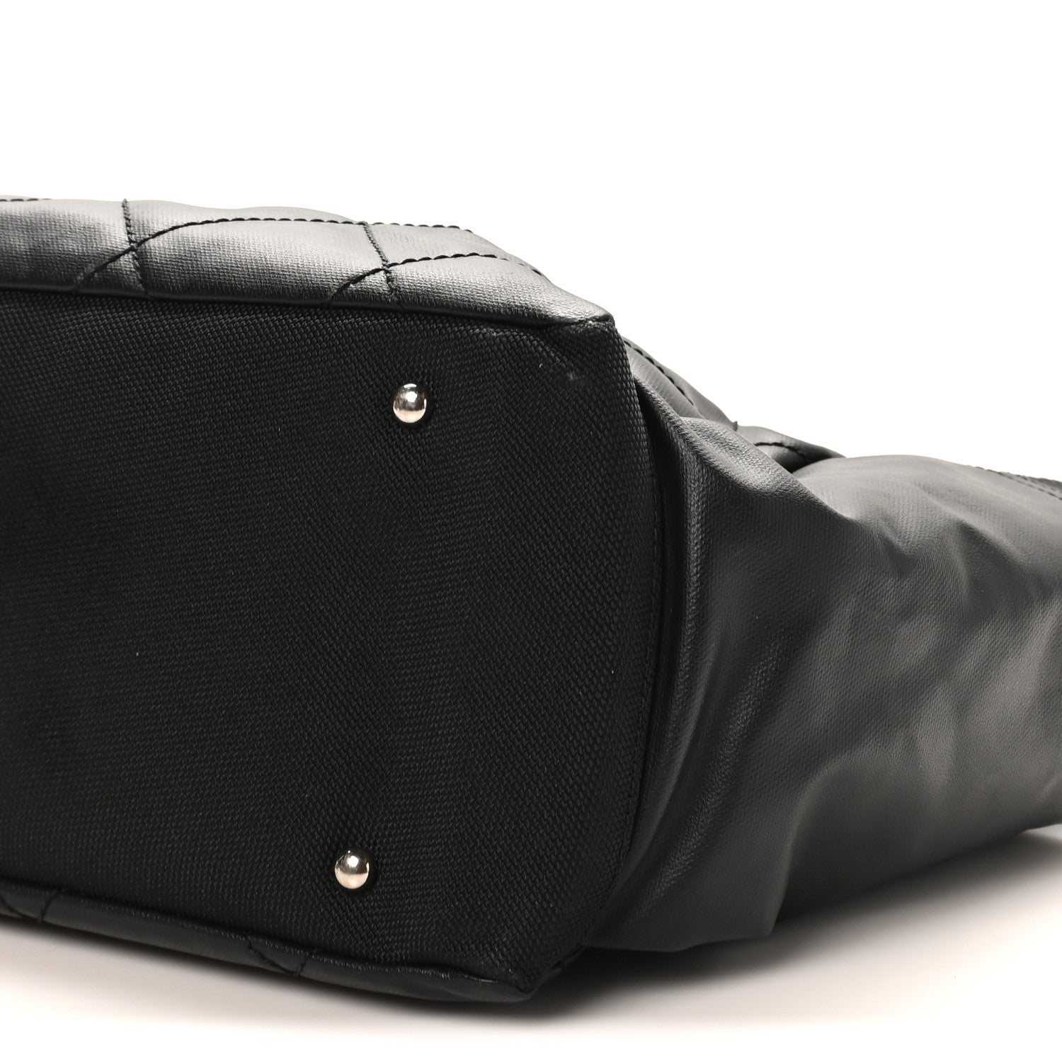 Coated Canvas Quilted Large Paris Biarritz Tote Black