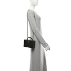 Lambskin Quilted Small CC Top Handle Box Bag Black