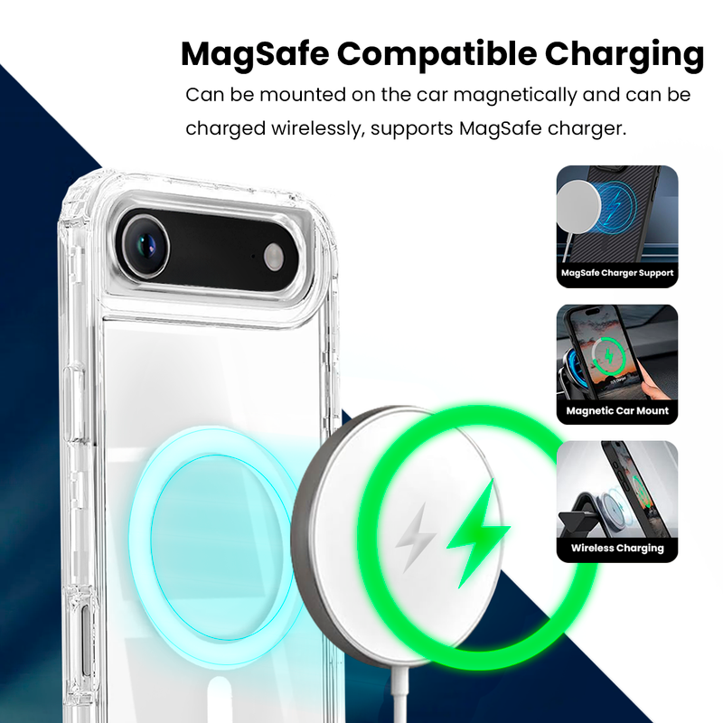 Entronix Bundle Compatible with iPhone 17 Air - [Magnetic] [Clear] Heavy Duty Case & 1 Clear Screen Protector