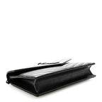 Grain De Poudre Matelasse Chevron Monogram Monochrome Envelope Chain Wallet Black