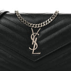 Grain De Poudre Matelasse Chevron Monogram Chain Wallet Black