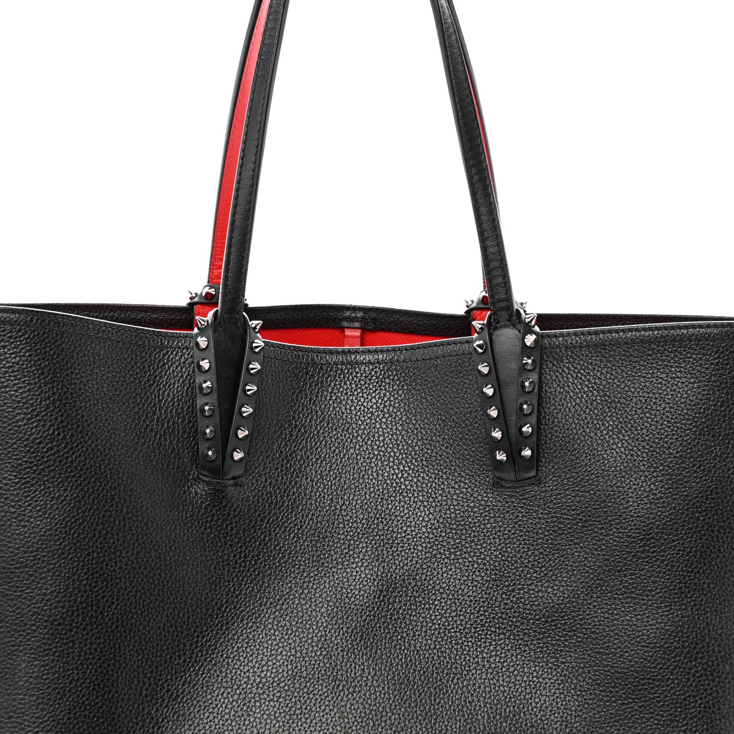 Calfskin Empire Spikes East West Cabata Tote Black