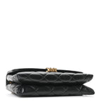 Lambskin Quilted Chanel 19 Chain Flap Wallet Black