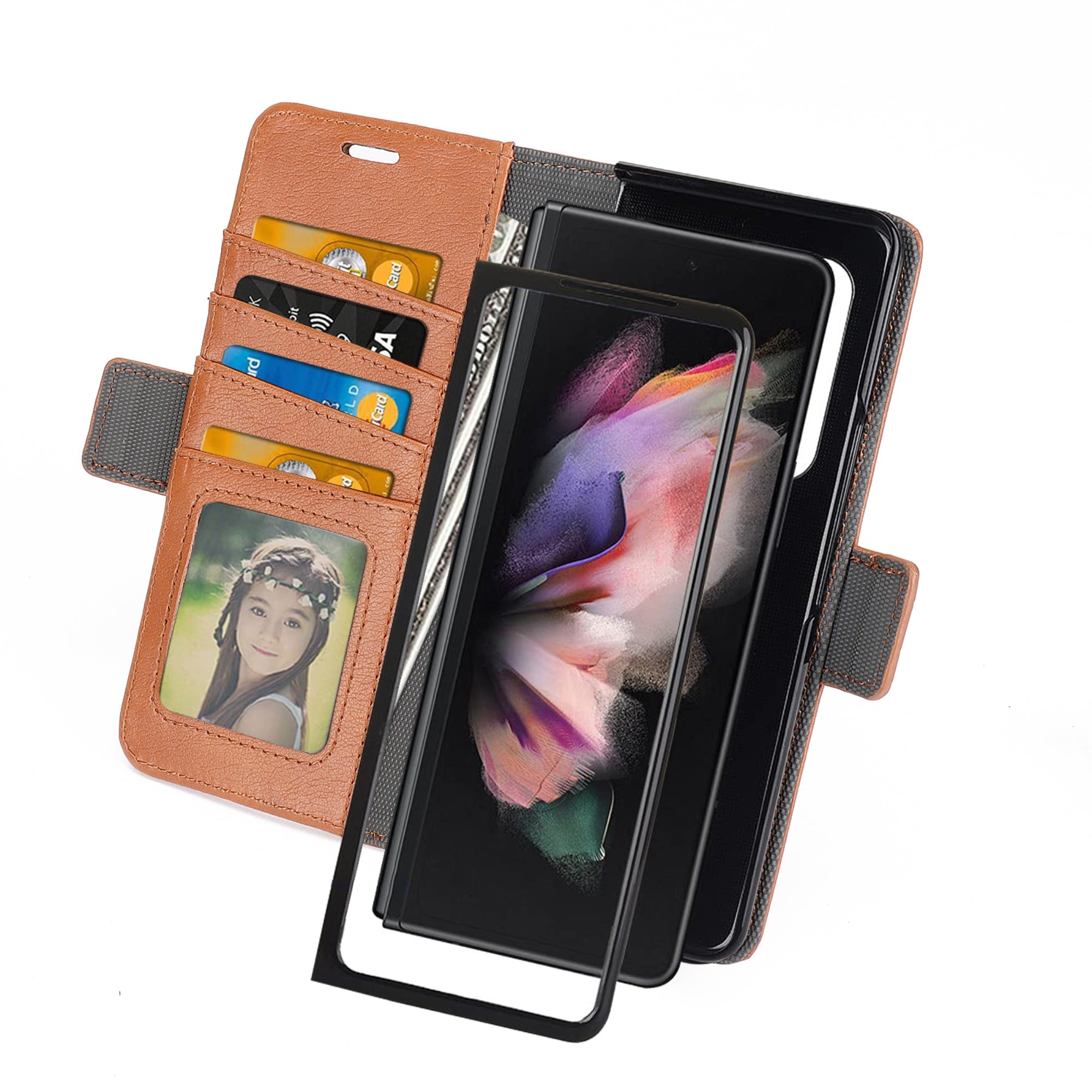 SAHARA - Indy Series Leather Wallet Case - Galaxy Z Fold5