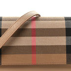 Grained Calfskin House Check Small Madison Shoulder Bag Chestnut Beige