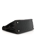 Shiny Porosus Crocodile Kelly Sellier 28 Gris Elephant