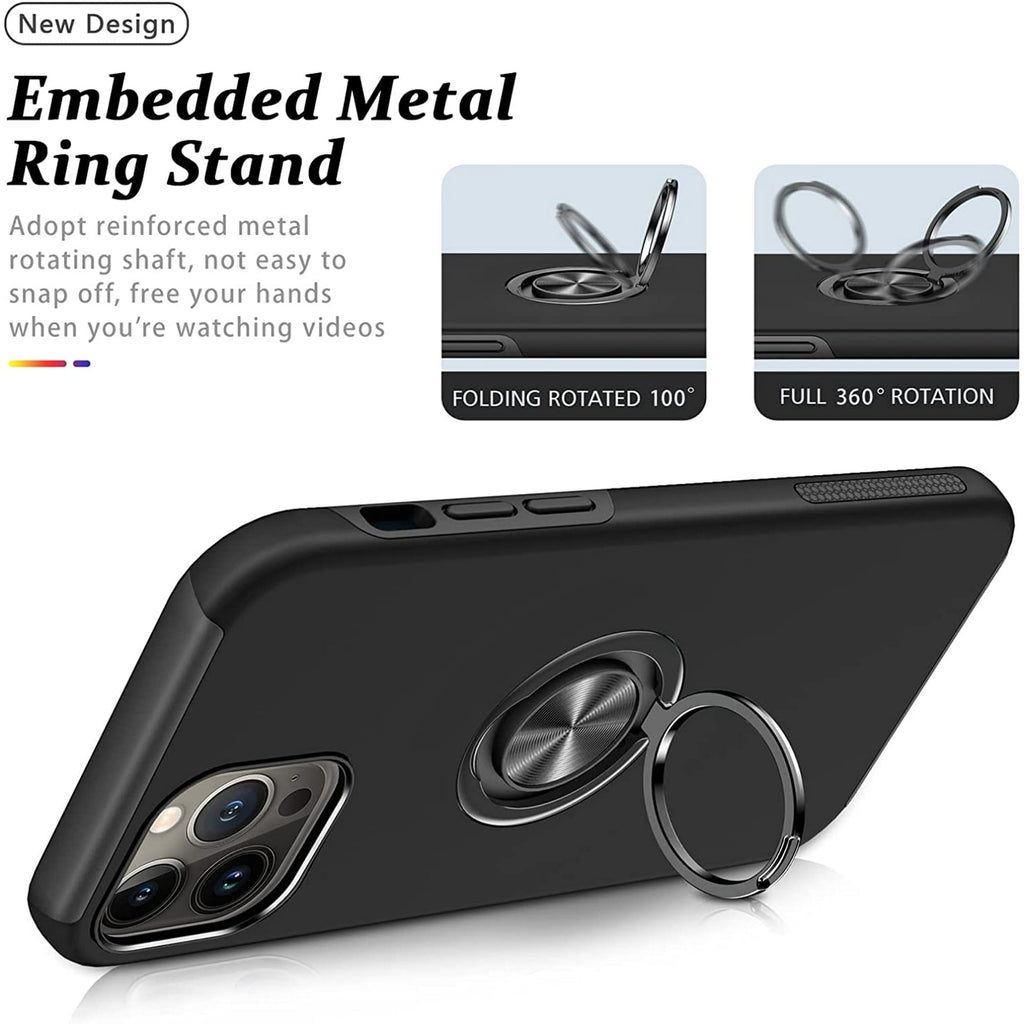 Entronix Case Compatible with iPhone 16 Pro - 360° Circular Ring Gripstand