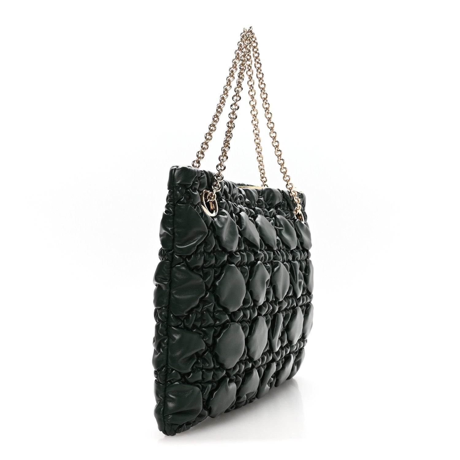 Calfskin Puffy Macrocannage Medium Dior Crunchy Bag  Forest Bloom