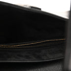 Grained Calfskin Saddle Bag With Strap Black