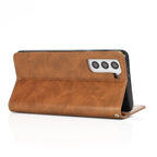 SAHARA - Folio Brown Leather Wallet Case - Samsung Galaxy S22 Plus
