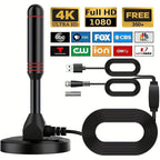 5600 Miles Long Range Digital TV Antenna-Amplified HD Digital TV Reception for Smart & Traditional Tvs - Ultra-Compact, Magnetic Base, Supports 4K, 1080P & Fire TV -Gen 2
