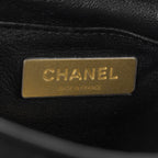 Velvet Quilted Crystal CC Mini Flap Black