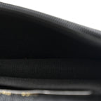 Caviar Quilted Pocket Twins Clutch With Chain Black