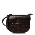 Crocodile Embossed Calfskin Mini Symmetrical Bag Brown